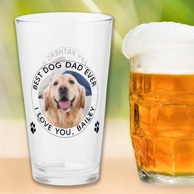 Copo De Pint Pai personalizado Pet Photo Happy Dia de os pais (Criador carregado)