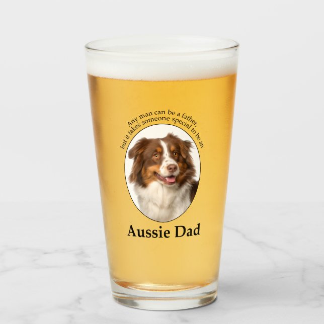Copo De Pint Pai Red Australian Shepherd (Frente (Preenchido))