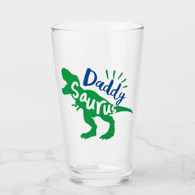 Copo De Pint Pai Saurus T-Rex Silhouette (Frente)