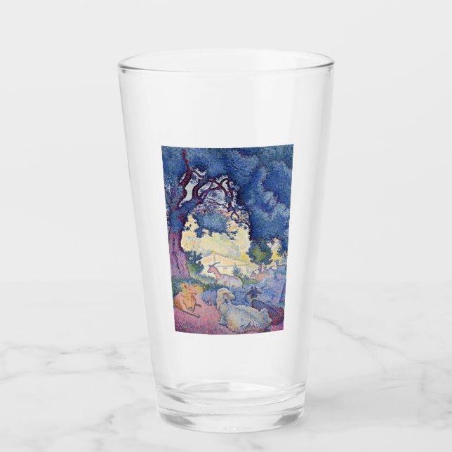 Copo De Pint Paisagem com Caprinos (por Henri-Edmond Cross) (Frente)