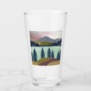 Copo De Pint Paisagem do Lago Red Sky