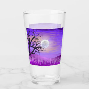 Copo De Pint Paisagem natural com fundo roxo