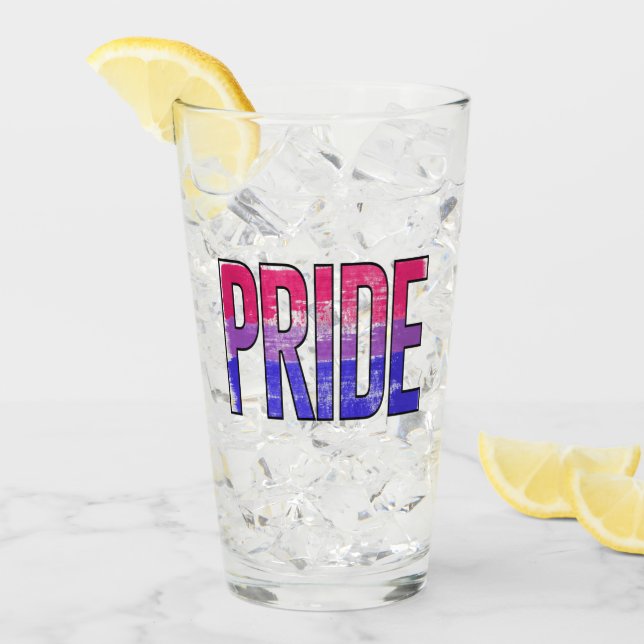 Copo De Pint Palavra de Orgulho Bissexual (Gelo frontal)