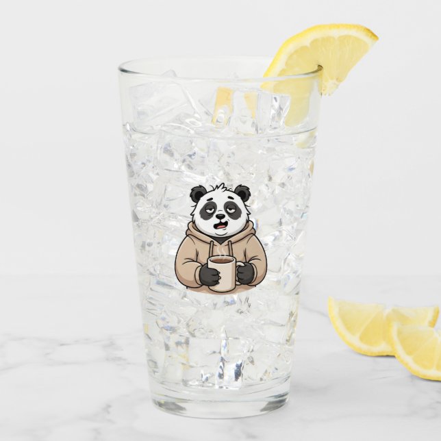 Copo De Pint Panda Café Desenho Animado Muito Cansado Para Func (Gelo traseiro)