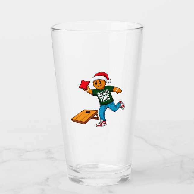 Copo De Pint Pão de Mel Cornhole Natal Esporte Feriado (Frente)