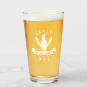 Copo De Pint Papai Estabeleceu Datas de Aniversário Personaliza