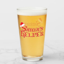 Copo De Pint Papai noel auxiliar por texto decorativo de Natal