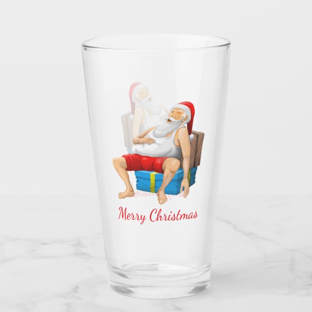 Copo De Pint Papai Noel está tirando um cochilo (Frente)