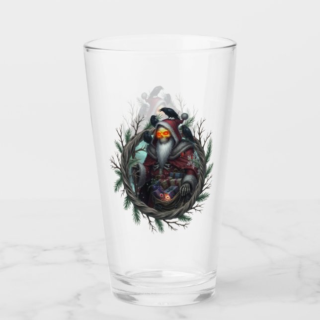 Copo De Pint Papai Noel Sombrio das Sombras – Esqueleto Gótico  (Frente)