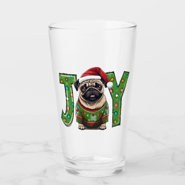 Copo De Pint PAPAIS NOEIS de Joy Christmas Pug (Frente)