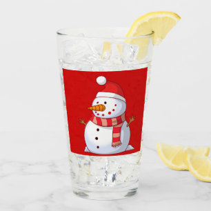 Copo De Pint Papais noeis de Natal Snowman Red Winter Beer