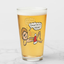 Copo De Pint Papais noeis Engraçados Aqui Humor Xmas