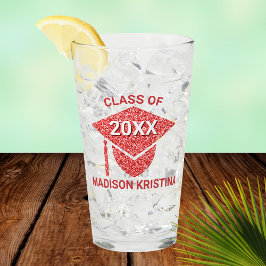 Copo De Pint Parabéns Elegantes do Boné Vermelho Formando Glam