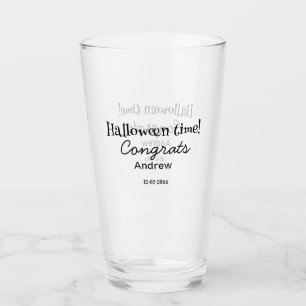Copo De Pint Parabéns no Halloween adicione nome data ano forma