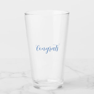 Copo De Pint parabéns nome azul estiloso data de formatura ano
