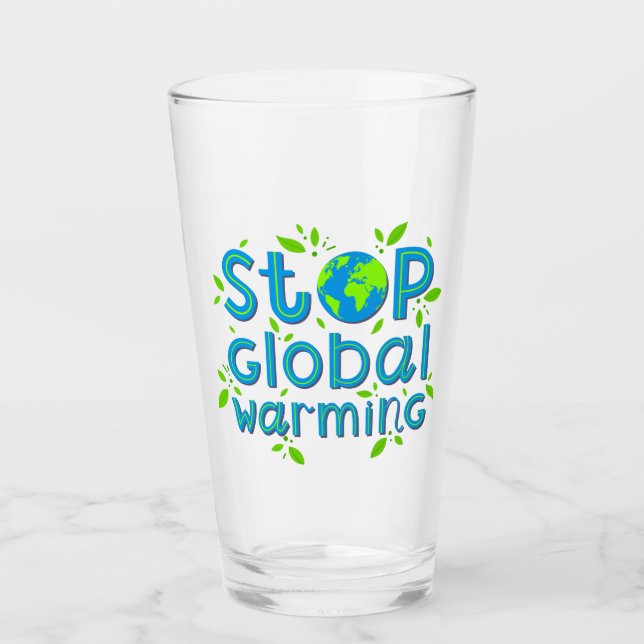 Copo De Pint Parar o aquecimento global (Frente)