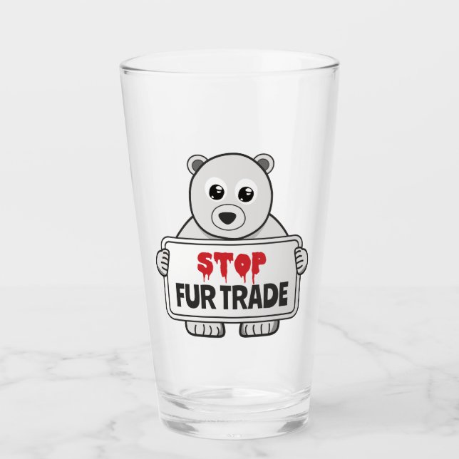 Copo De Pint Pare de trocar pelo urso polar triste (Frente)