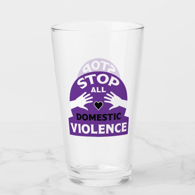 Copo De Pint Parem com a violência doméstica (Frente)