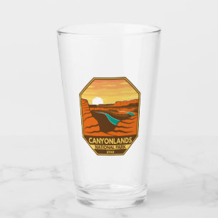 Copo De Pint Parque Nacional do Canyonlands Retro Emblema Sunse