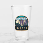 Copo De Pint Parque Nacional Iguazu Argentina Viagem Art Vintag<br><div class="desc">Design de arte vetorial do Parque Nacional Iguazu. No parque do rio Iguazú,  as famosas cataratas do Iguazú abarcam muitas cascatas separadas,  incluindo a icônica Garganta del Diablo ou "Throat do Diabo".</div>