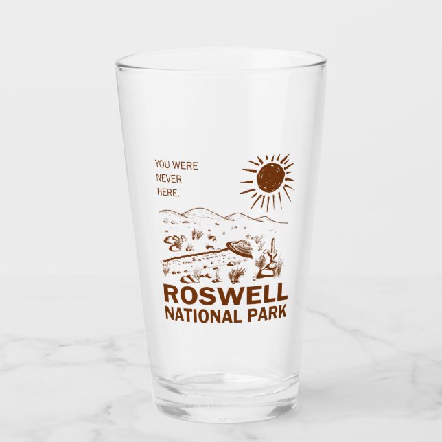 Copo De Pint Parque Nacional Roswell OVNI Disco Voador Alieníge (Frente)