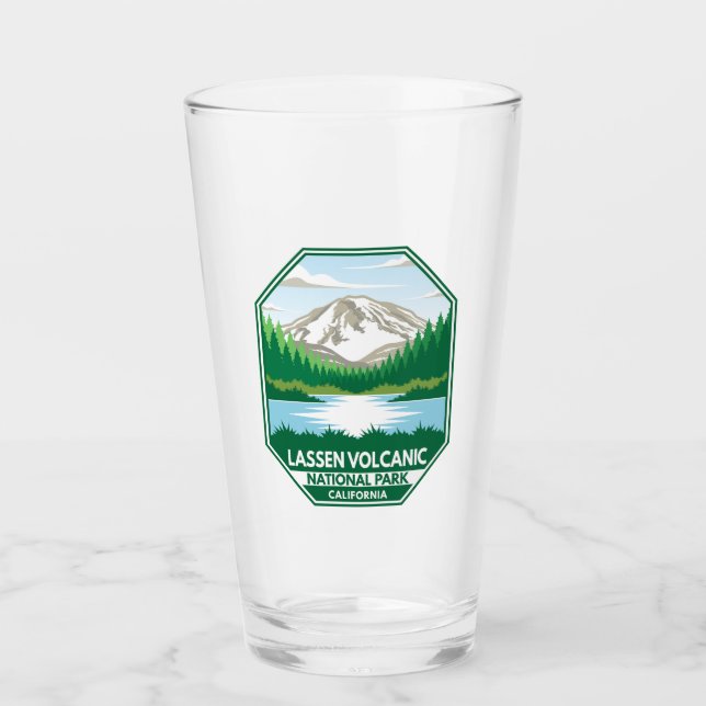 Copo De Pint Parque Nacional Vulcânico Lassen - Emblema Retroat (Frente)