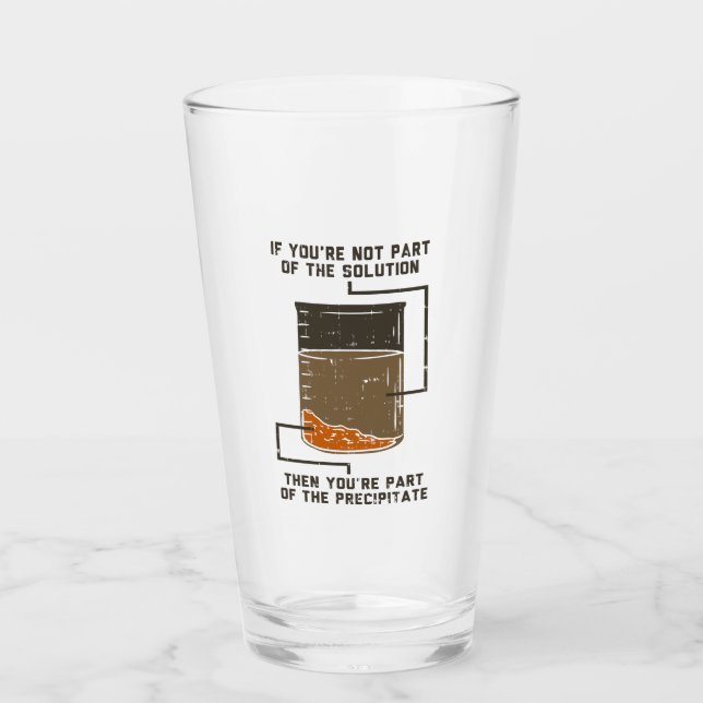 Copo De Pint Parte da Gag do Professor de Química Precipitada (Frente)