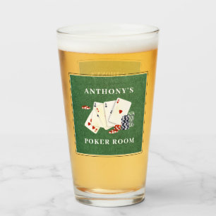 Copo De Pint Partido de Cartão de Poker Personalizado