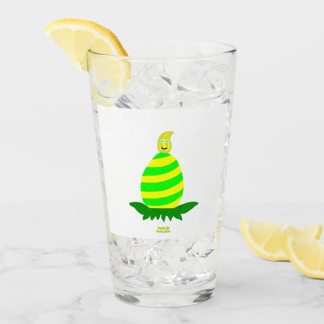 Copo De Pint Páscoa Deseja Tumbler de Vidro (Gelo frontal)