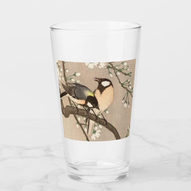 Copo De Pint Pássaro Japonês Asiático Ohara Koson Chapim Pássar (Frente)