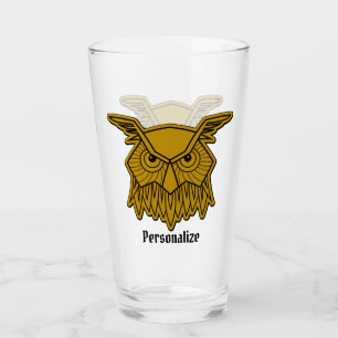 Copo De Pint Pássaro Preto Dourado Sábio, , Personalizado