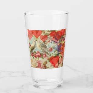 Copo De Pint Pássaros do Amor Vintage Antigo Coração