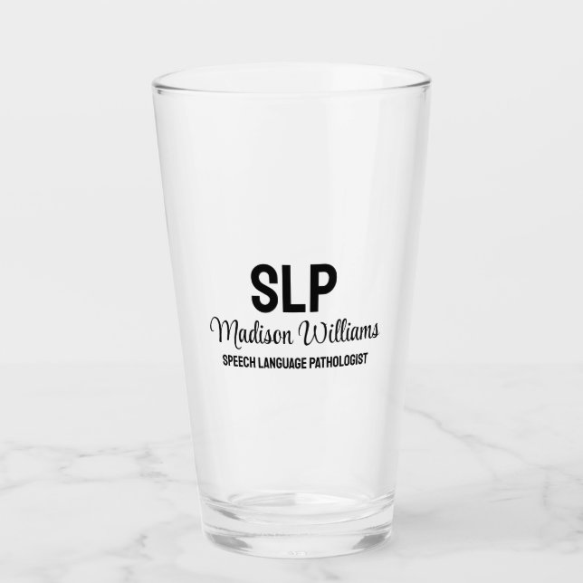 Copo De Pint Patologista Personalizado de Língua de Voz SLP Pre (Frente)