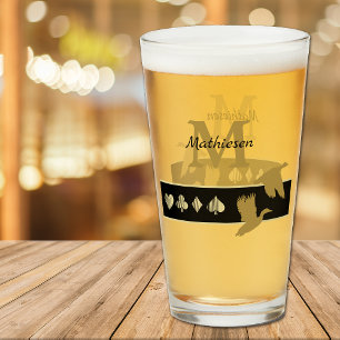Copo De Pint Patos voadores de silhueta Dourados monogramas