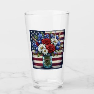 Copo De Pint Patriótico, floral Americano angustiado
