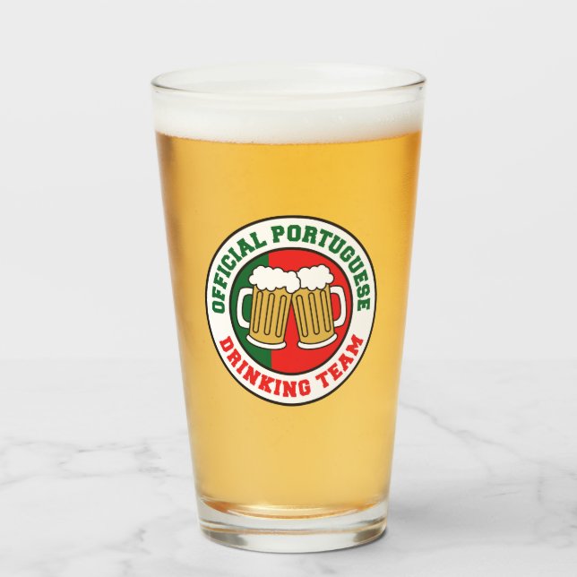 Copo De Pint Pavilhão oficial português da equipe do Bebendo Po (Frente (Preenchido))