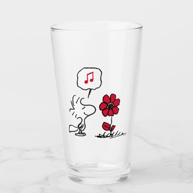 Copo De Pint PEANUTS | Padrão vermelho e preto (Frente)