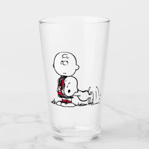 Copo De Pint PEANUTS Padrão vermelho e preto
