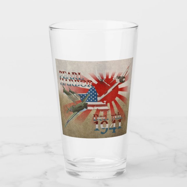 Copo De Pint Pearl Harbor 7 de dezembro de 1941 Vidro (Frente)