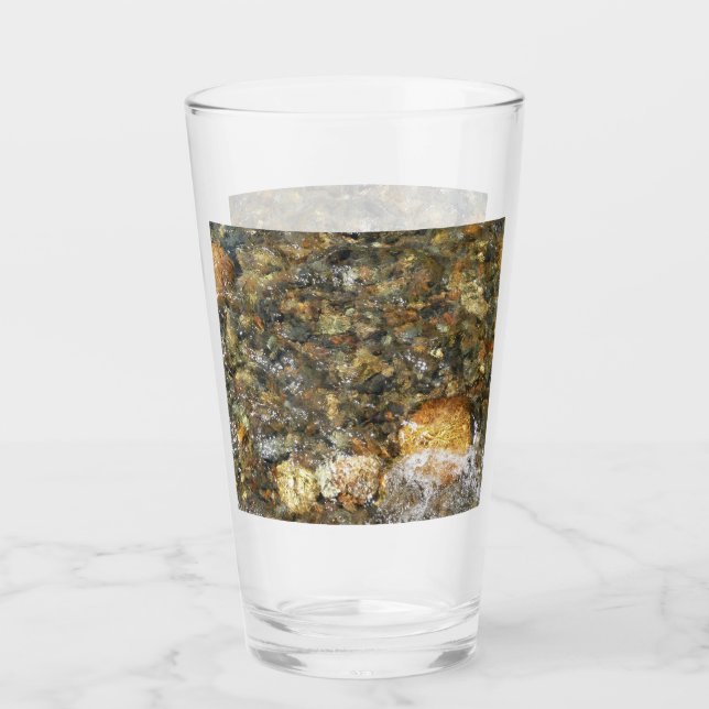 Copo De Pint Pebolhas Vestidas no rio Castanho e Abstrato natur (Frente)