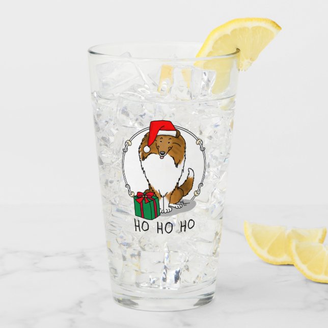 Copo De Pint Pecuária Shetland de Santa Hat (sable) de Natal (Gelo traseiro)