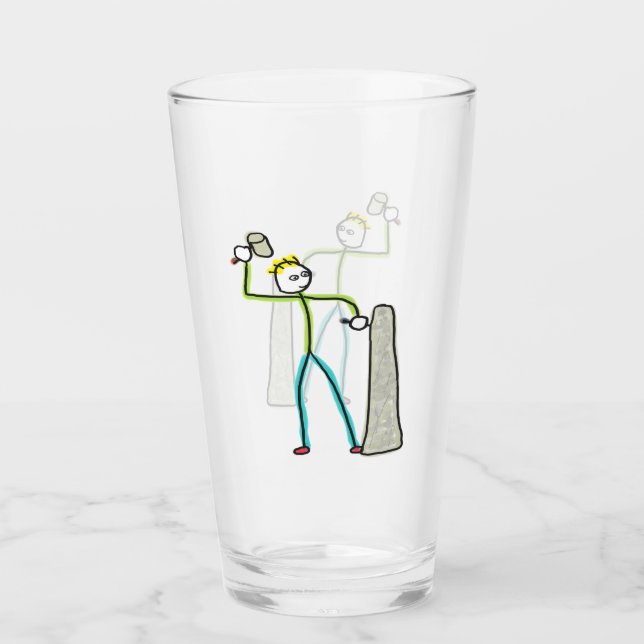 Copo De Pint Pedreiro Stickman (Frente)