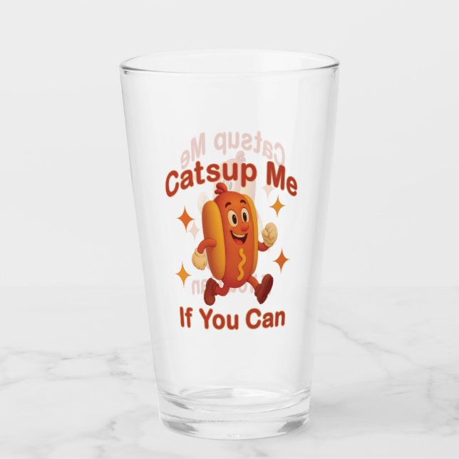 Copo De Pint Pegue-Me Se Puder Engraçado Cachorro Quente - Ketc (Frente)