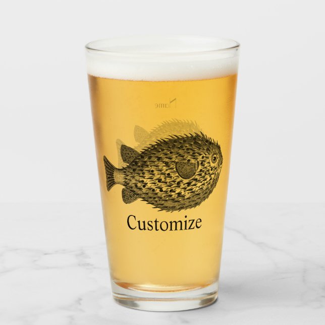 Copo De Pint Peixe baiacu ouriço  Thunder_Cove   (Frente (Preenchido))