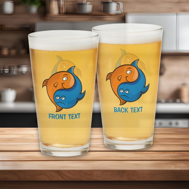 Copo De Pint Peixe Cartoon Yin Yang (Criador carregado)