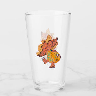 Copo De Pint Peixe Dourado Arte Popular Caprichosa   Fantasia B