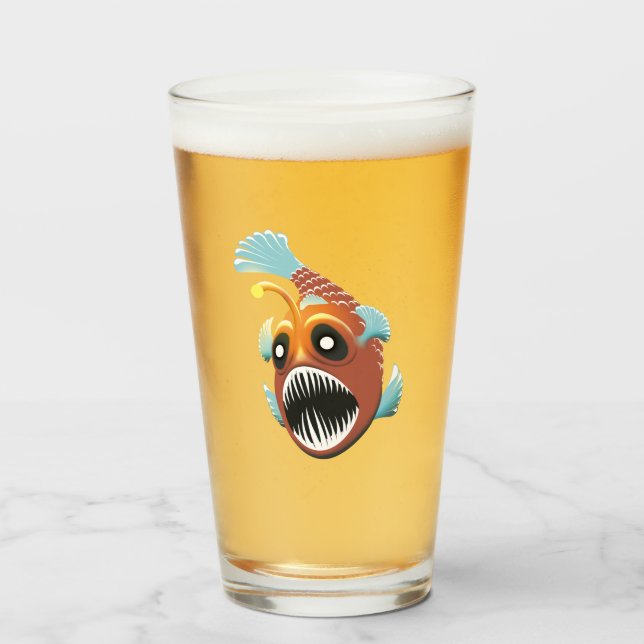 Copo De Pint Peixes do mar profundo (Frente (Preenchido))