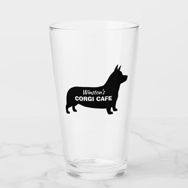 Copo De Pint Pembroke Welsh Corgi Silhouette Custom Dog Lover (Frente)