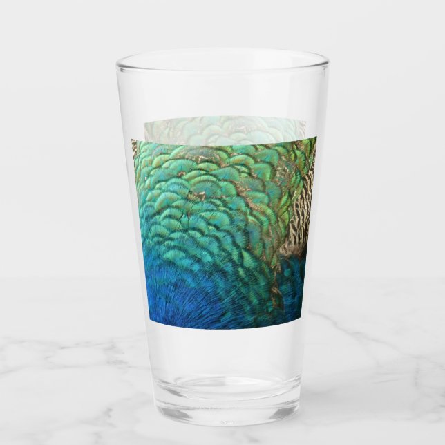 Copo De Pint Penas de Peacock I Abstrato (Frente)