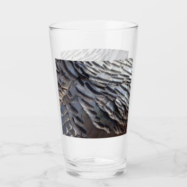 Copo De Pint Penas Turcas Selvagens II Abstrato Nature Design (Frente)